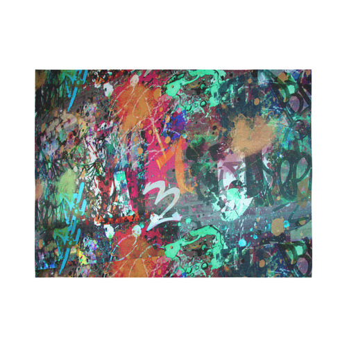 Graffiti Wall and Paint Splatter Cotton Linen Wall Tapestry 80"x 60"