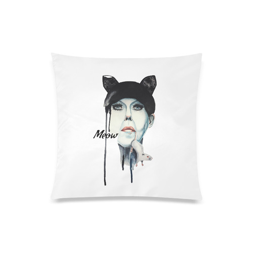 meow Custom Zippered Pillow Case 20"x20"(One Side)