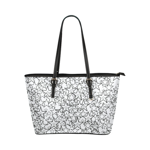 galexy of stars Leather Tote Bag/Large (Model 1651)