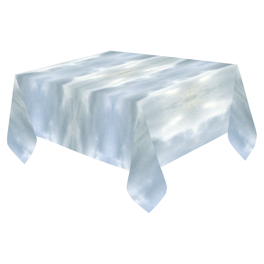 Ice Crystals Abstract Pattern Cotton Linen Tablecloth 52"x 70"
