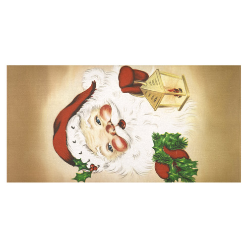A cute Santa Claus with a mistletoe and a latern Cotton Linen Tablecloth 60"x120"