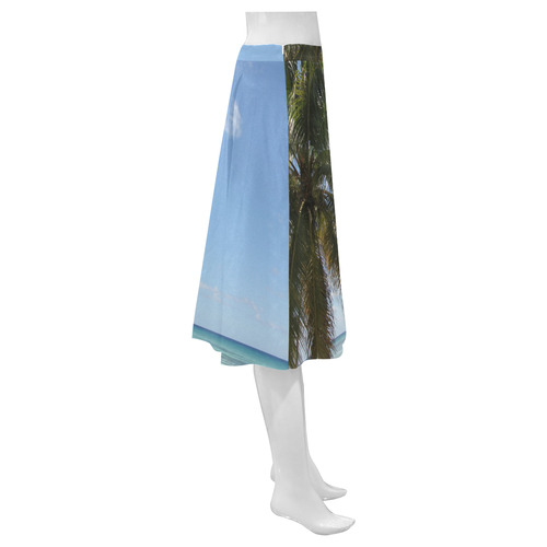 Isla Saona Caribbean Paradise Beach Mnemosyne Women's Crepe Skirt (Model D16)