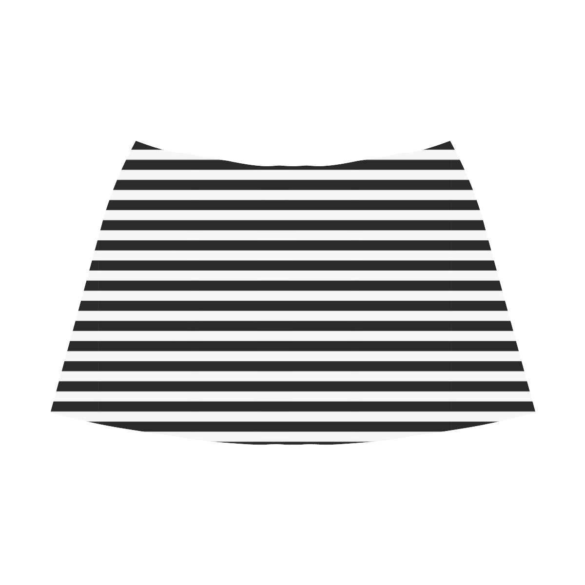 Black and White Stripes Mnemosyne Women's Crepe Skirt (Model D16)