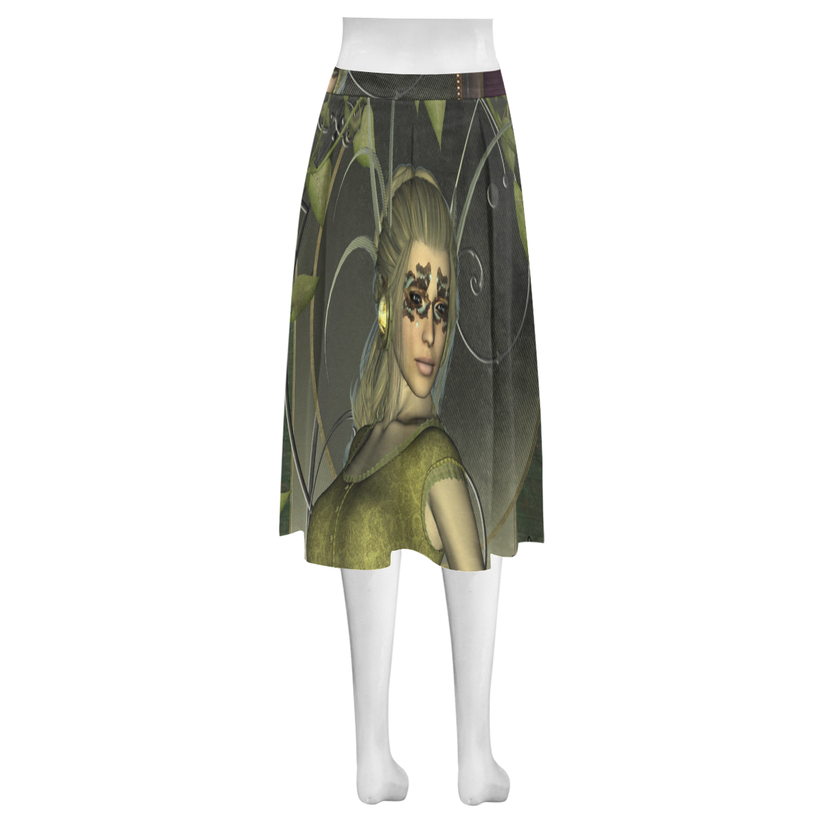 Wonderful fantasy women Mnemosyne Women's Crepe Skirt (Model D16)