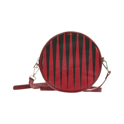 trig red blak Round Sling Bag (Model 1647)