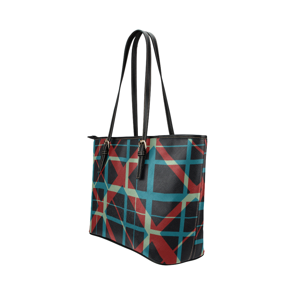 Plaid I Hipster Style  Shoulder Bag Purse Leather Tote Bag/Small (Model 1651)