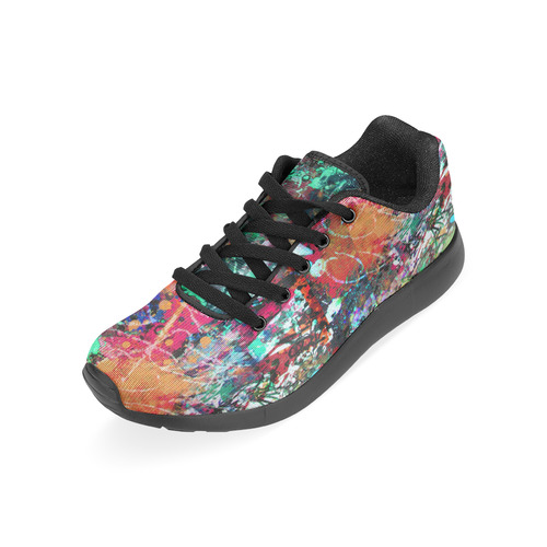 Graffiti Wall and Paint Splatter Women’s Running Shoes (Model 020)