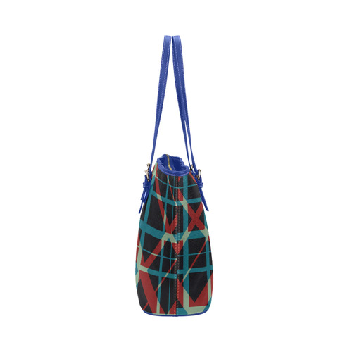 Plaid I Blue strap Hipster Style  Shoulder Bag Purse Leather Tote Bag/Small (Model 1651)