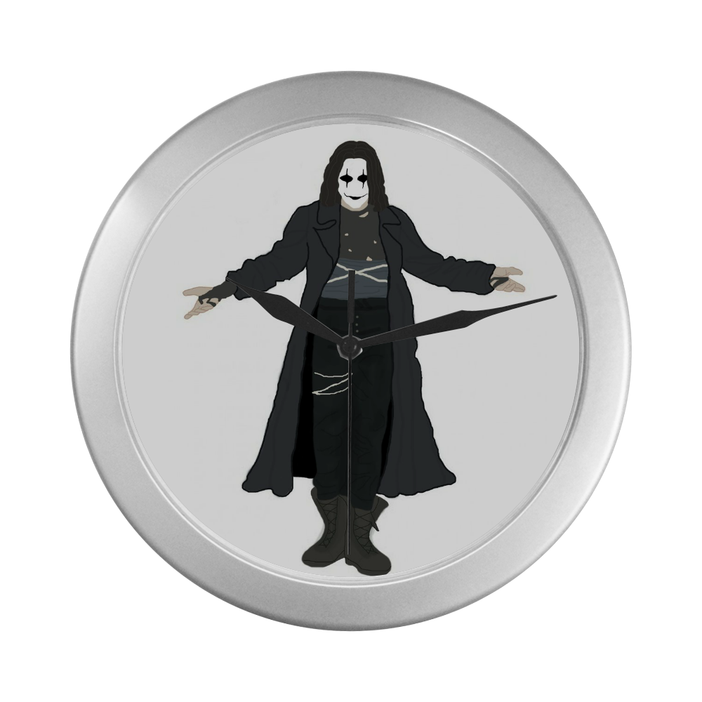The Crow Silver Color Wall Clock
