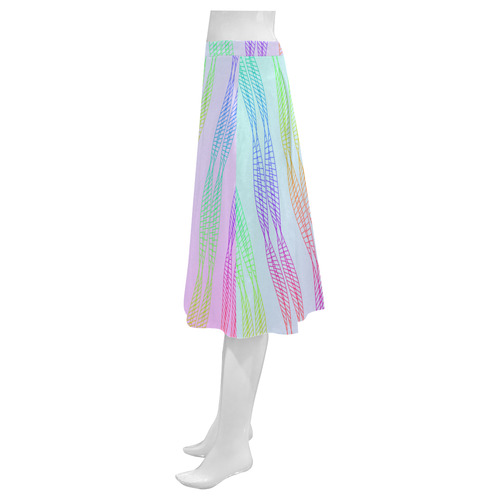 Curvy Rainbow Helix Mnemosyne Women's Crepe Skirt (Model D16)