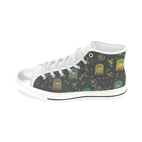 Pac Video Game Men High Top Canvas Women's Shoes/Large Size (Model 017)