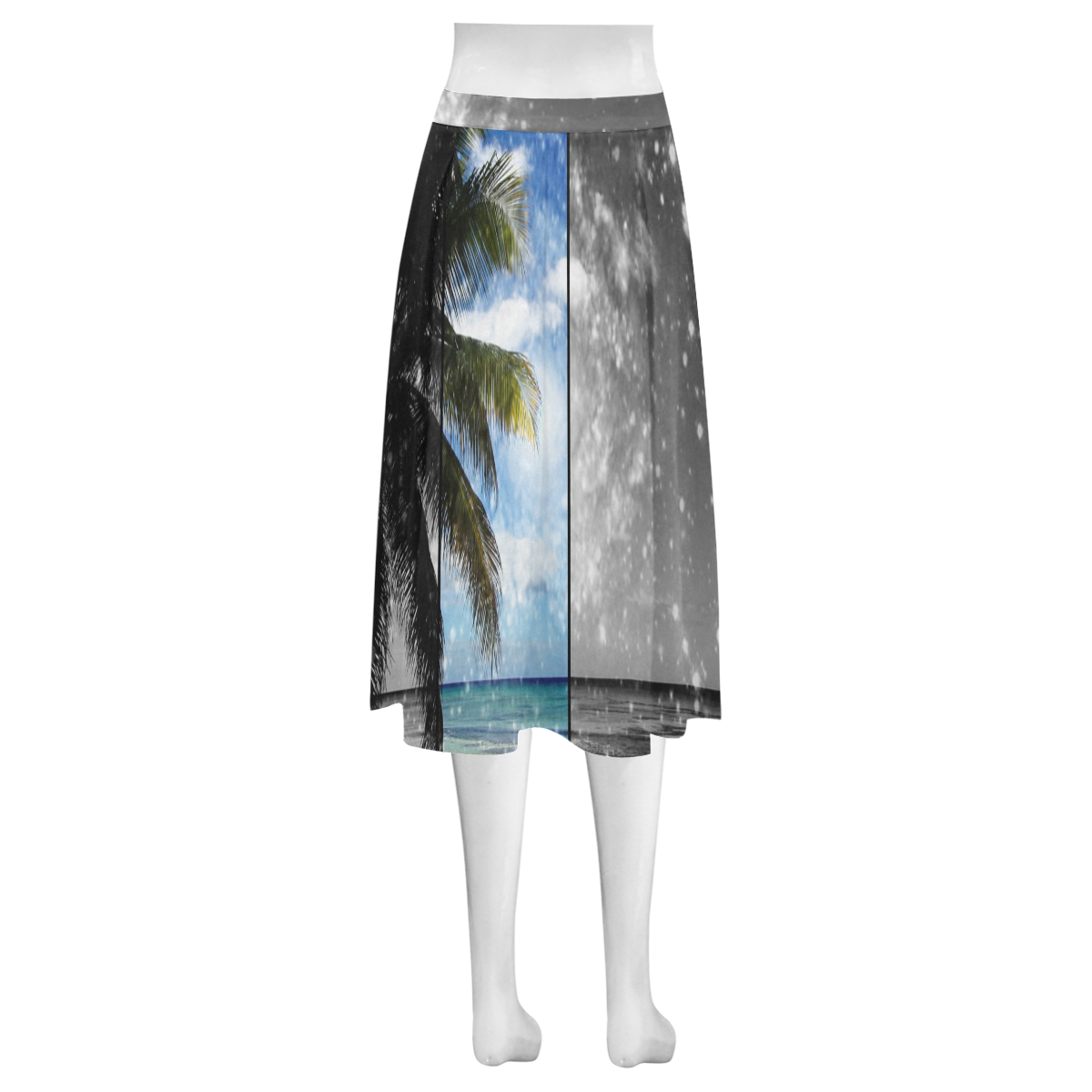 Caribbean Dreaming Mnemosyne Women's Crepe Skirt (Model D16)
