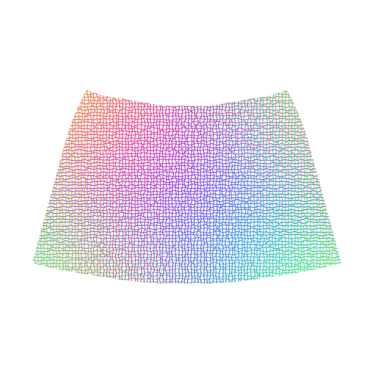 Rainbow Fine Art Grid Mnemosyne Women's Crepe Skirt (Model D16)