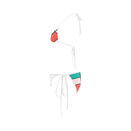 Mondrian etude coral mint Custom Bikini Swimsuit
