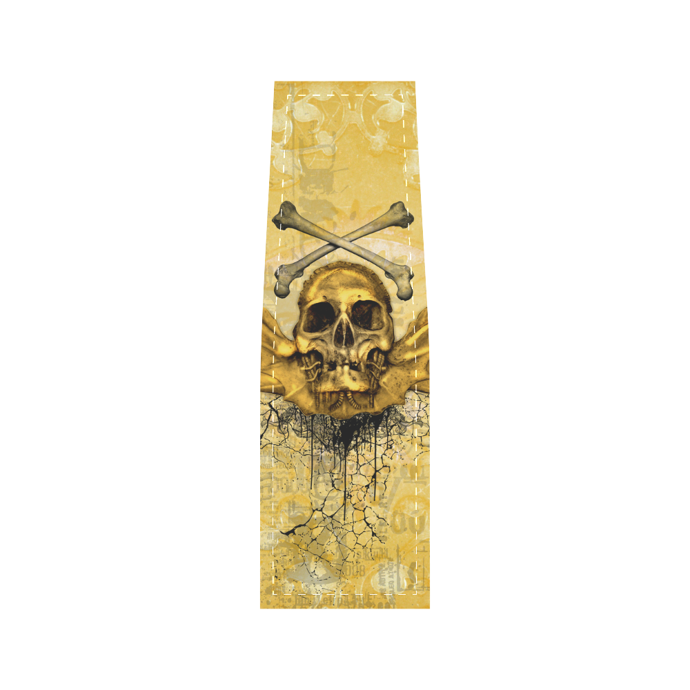 Awesome skull in golden colors Saddle Bag/Small (Model 1649) Full Customization