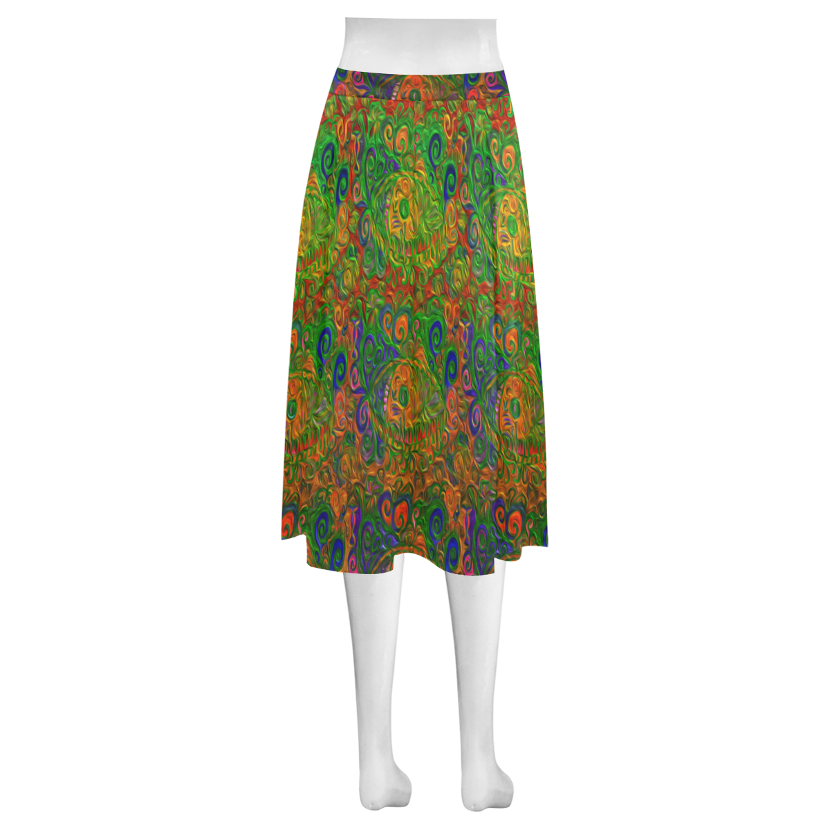 Your Paisley Eye Oil Paint by MJS and Aleta Mnemosyne Women's Crepe Skirt (Model D16)
