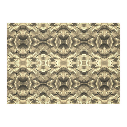 Gold Fabric Pattern Design Cotton Linen Tablecloth 60"x 84"