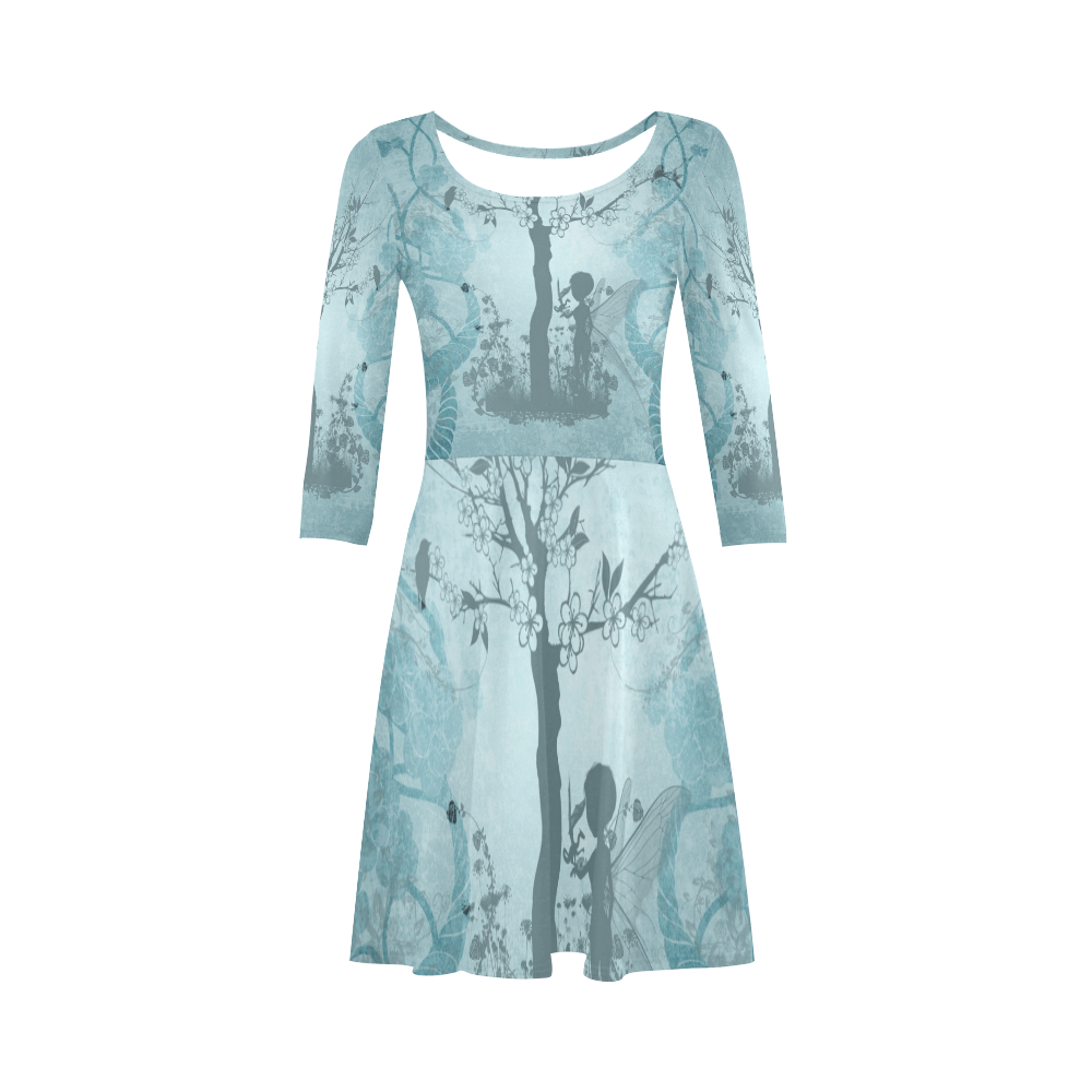 Cute fairy with little dragon 3/4 Sleeve Sundress (D23)