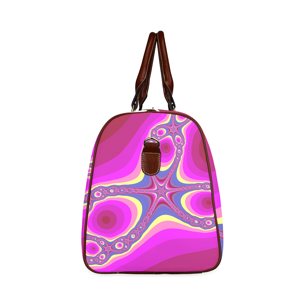 Fractal in pink Waterproof Travel Bag/Small (Model 1639)