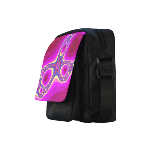 Fractal in pink Crossbody Nylon Bags (Model 1633)