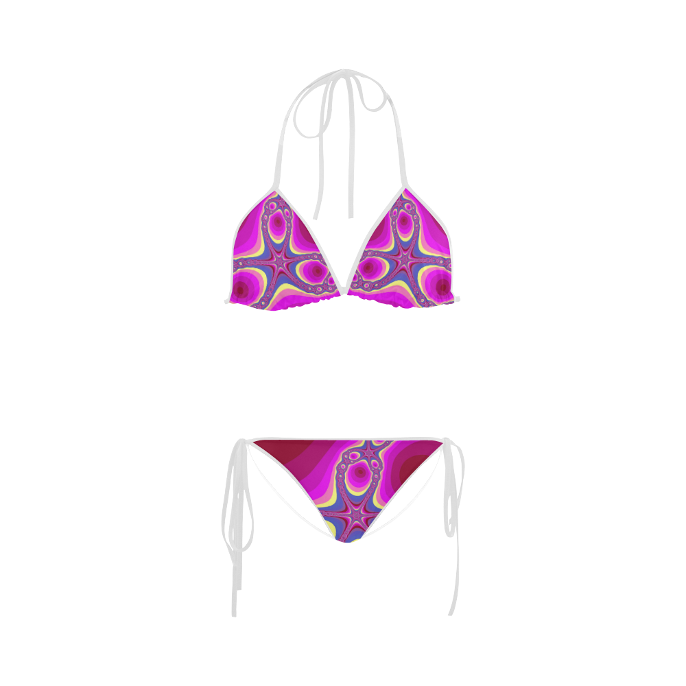 Fractal in pink Custom Bikini Swimsuit