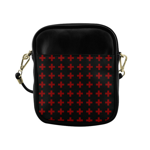 Crosses Punk Rock Style red crosses pattern Sling Bag (Model 1627)