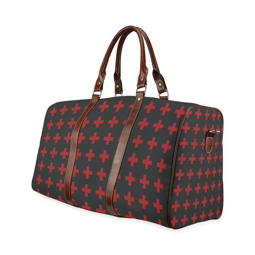Crosses Punk Rock Style red crosses pattern Waterproof Travel Bag/Large (Model 1639)