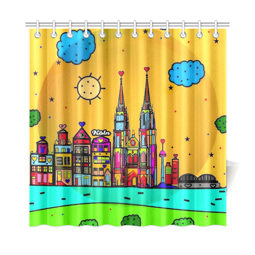 Cologne / Köln Popart by Nico Bielow Shower Curtain 72"x72"