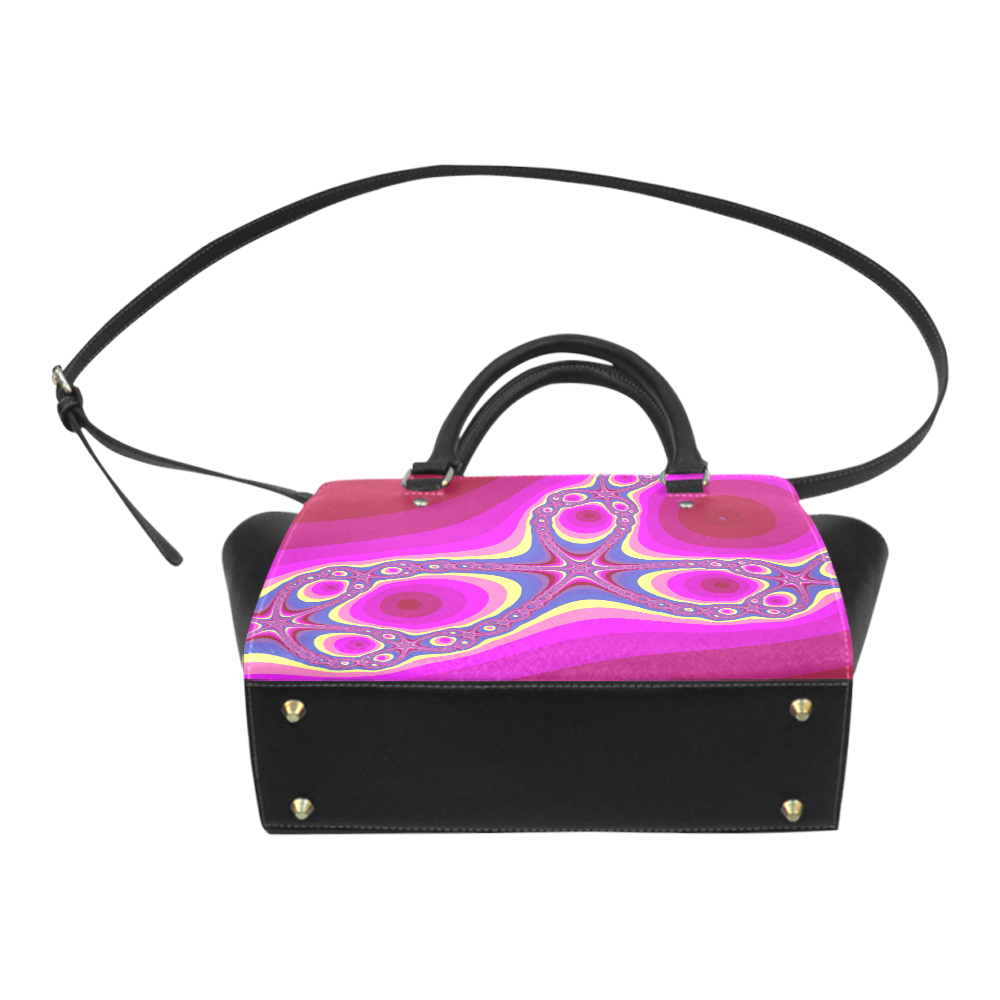 Fractal in pink Classic Shoulder Handbag (Model 1653)