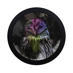 Abstract colorful owl Circular Plastic Wall clock