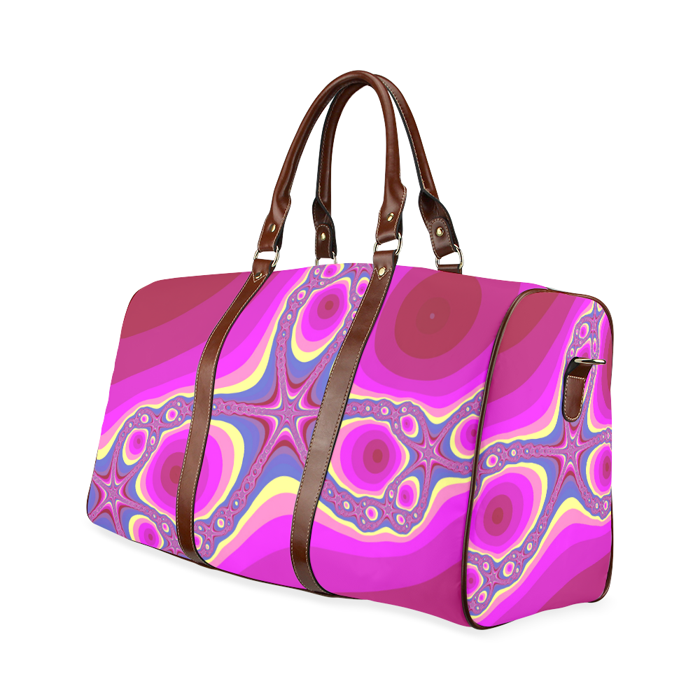 Fractal in pink Waterproof Travel Bag/Small (Model 1639)