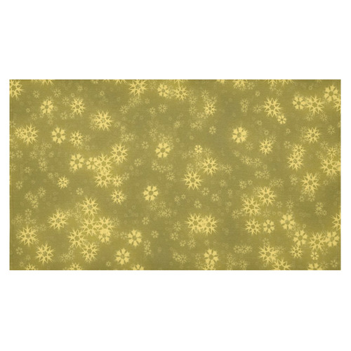 Snow stars golden Cotton Linen Tablecloth 60"x 104"