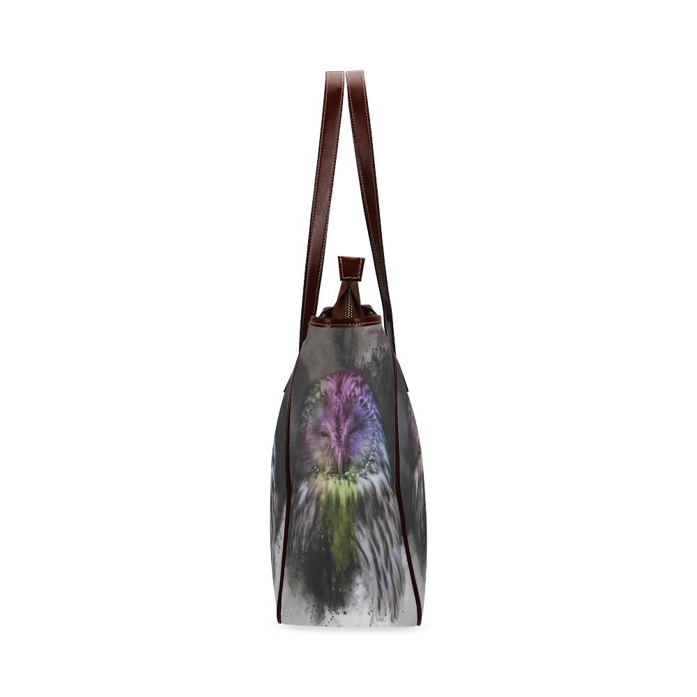 Abstract colorful owl Classic Tote Bag (Model 1644)