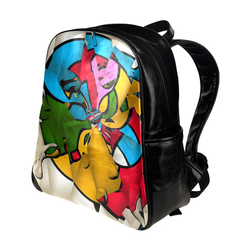 Cylindrical Mirror by Popart Lover Multi-Pockets Backpack (Model 1636)