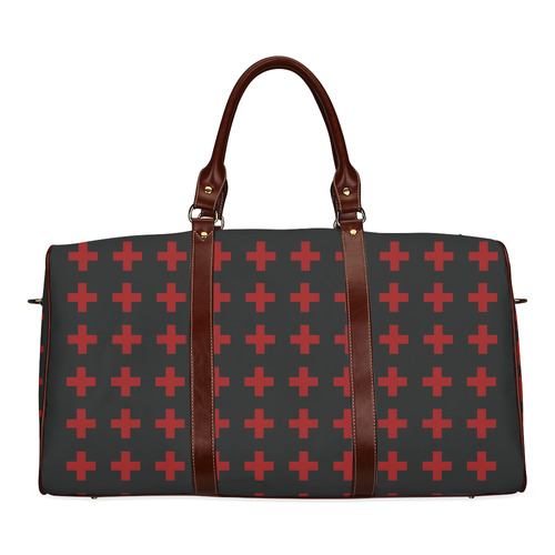 Crosses Punk Rock Style red crosses pattern Waterproof Travel Bag/Small (Model 1639)