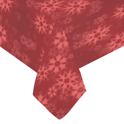 Snow stars red Cotton Linen Tablecloth 60"x 104"