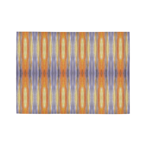 Gray Orange Stripes Pattern Area Rug7'x5'