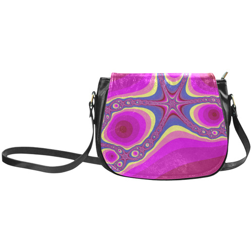 Fractal in pink Classic Saddle Bag/Small (Model 1648)