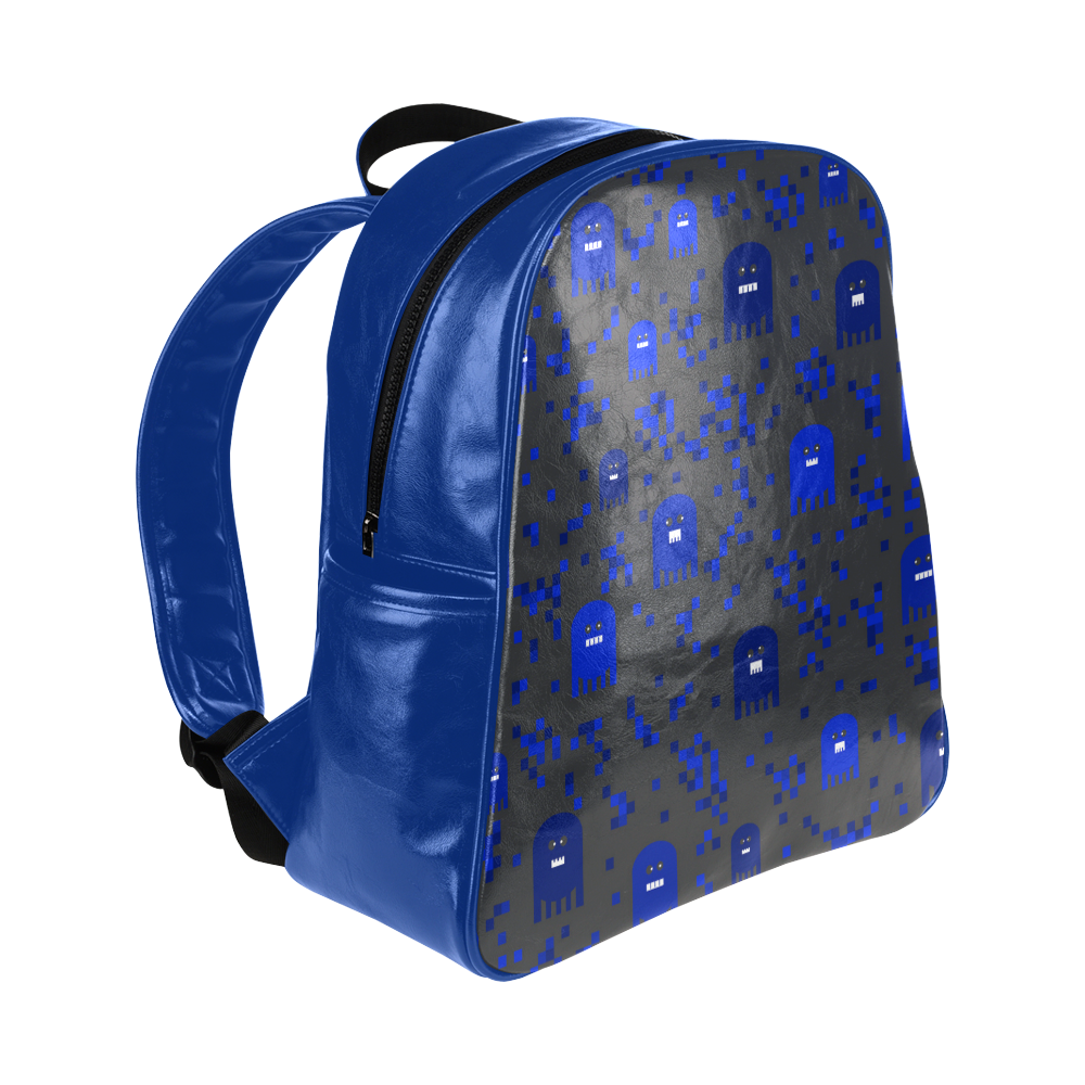 Blue Video Game Multi-Pockets Backpack (Model 1636)
