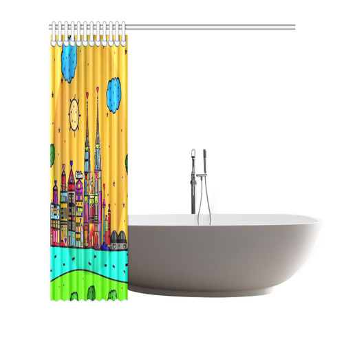 Cologne / Köln Popart by Nico Bielow Shower Curtain 72"x72"