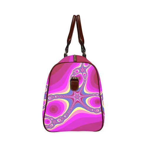 Fractal in pink Waterproof Travel Bag/Large (Model 1639)