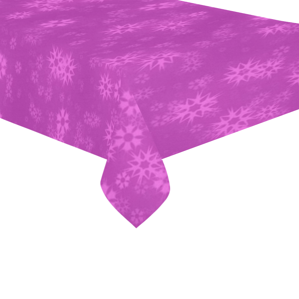 Snow stars hot pink Cotton Linen Tablecloth 60"x 104"