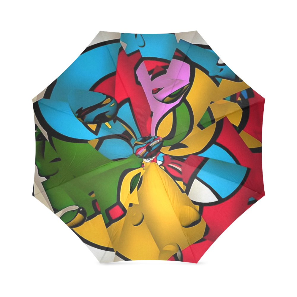 Cylindrical Mirror by Popart Lover Foldable Umbrella (Model U01)