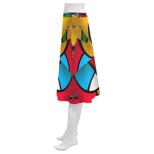 Cylindrical Mirror by Popart Lover Mnemosyne Women's Crepe Skirt (Model D16)