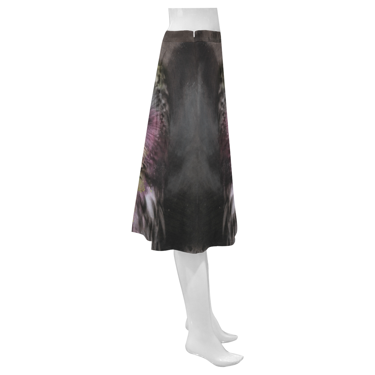 Abstract colorful owl Mnemosyne Women's Crepe Skirt (Model D16)