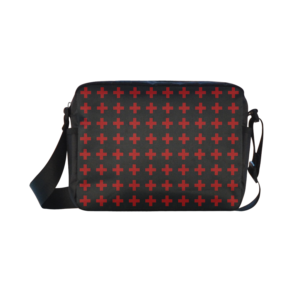 Crosses Punk Rock Style red crosses pattern Classic Cross-body Nylon Bags (Model 1632)