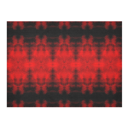 Red Black Gothic Pattern Cotton Linen Tablecloth 52"x 70"