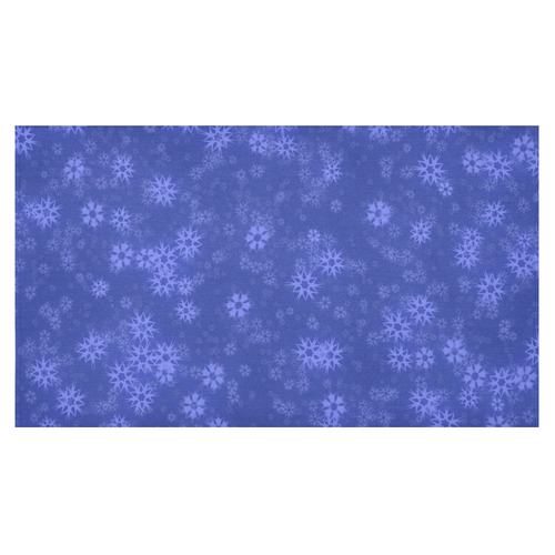 Snow stars blue Cotton Linen Tablecloth 60"x 104"