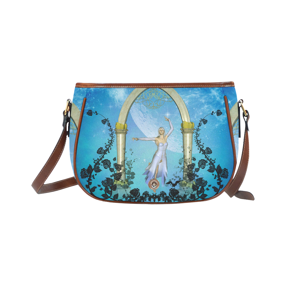 Dancing in the sky with roses Saddle Bag/Small (Model 1649) Full Customization