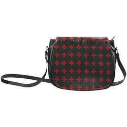 Crosses Punk Rock Style red crosses pattern Classic Saddle Bag/Small (Model 1648)